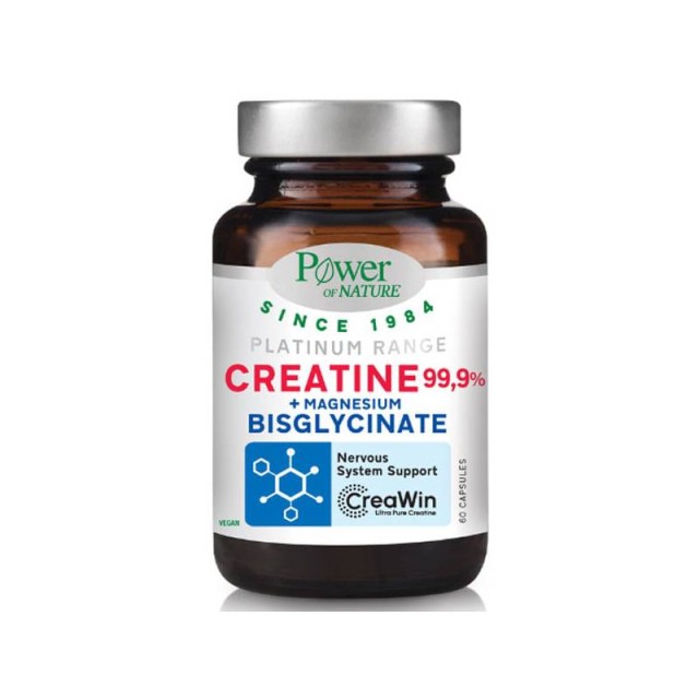 Power of Nature Platinum Range Creatine 99,9% & Magnesium Bisglycinate, 60caps