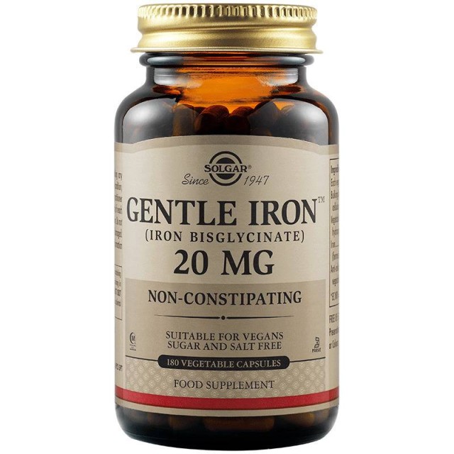 Solgar Gentle Iron 20mg 180 φυτικές κάψουλες