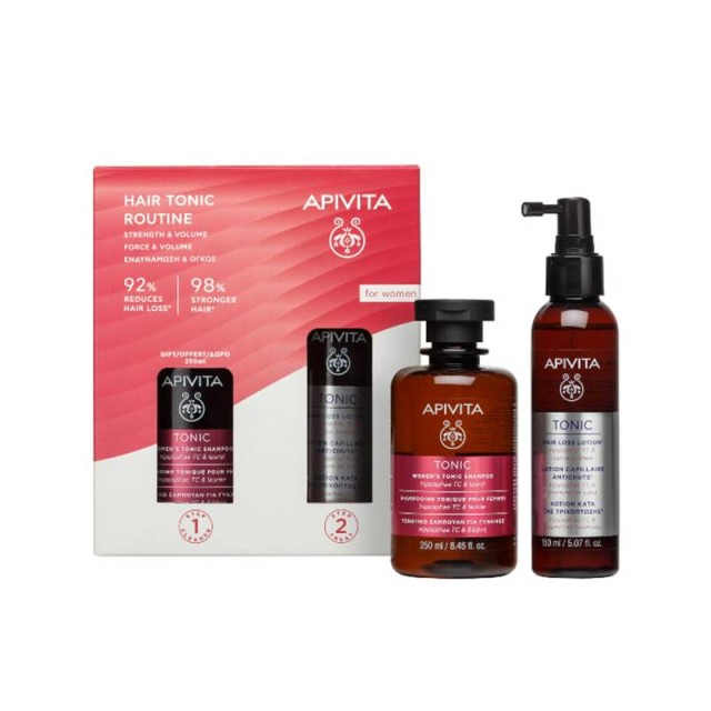 Apivita  Promo Tonic Hair Loss Lotion, Λοσιόν κατά της Τριχόπτωσης, 150ml & Δώρο Apivita Womens Tonic Shampoo Τονωτικό Σαμπουάν για Γυναίκες 250ml