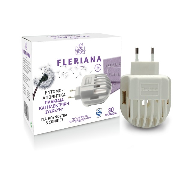 Power Health Fleriana Εντομοαπωθητικά Πλακίδια & Ηλεκτρική Συσκευή για Κουνούπια & Σκνίπες 30πλακίδια