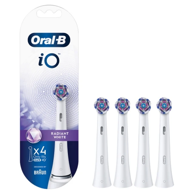 Oral-B iO Radiant White Ανταλλακτικές Κεφαλές Ηλεκτρικής Οδοντόβουρτσας, 4τεμ