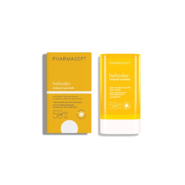 Pharmasept Heliodor Mineral Sunstick SPF50 Αντηλιακό Stick για Πρόσωπο, Σώμα 25g