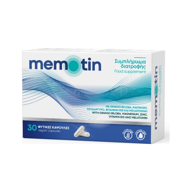 BioAxess Memotin Συμπλήρωμα Διατροφής για την Μνήμη & τις Εμβοές 30 Φυτικές Κάψουλες.