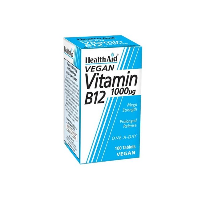 Health Aid B12 1000mg Συμπλήρωμα Διατροφής Βραδείας Αποδέσμευσης 100 ταμπλέτες