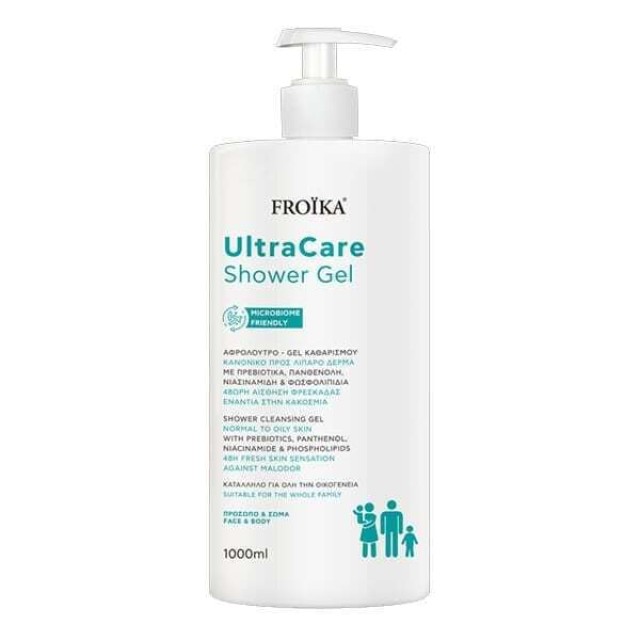 Froika UltraCare Shower Gel Αφρόλουτρο - Gel Καθαρισμού για Κανονικό προς Λιπαρό Δέρμα, 1000ml