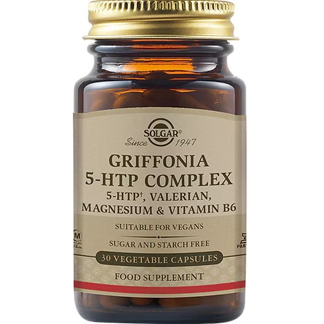 Solgar Griffonia 5-HTP Complex Συμπλήρωμα Διατροφής Για Την Αντιμετώπιση Του Άγχους 30 φυτικές κάψουλες