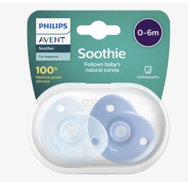 Avent Πιπίλα Soothie 0-6 μηνών+ Blue (2 τεμάχια) SCF099/21