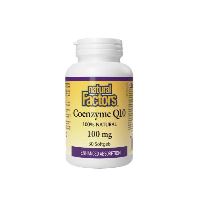 Natural Factors Coenzyme Q10 100mg Αντιοξειδωτικό 30 Μαλακές Κάψουλες