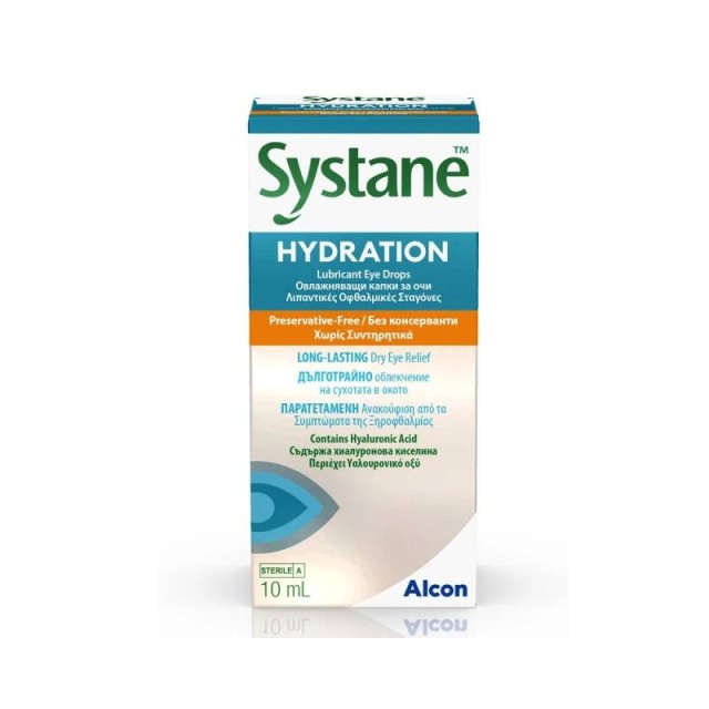 Systane Hydration Χωρίς Συντηρητικά Οφθαλμικές Σταγόνες με Υαλουρονικό Οξύ 10ml