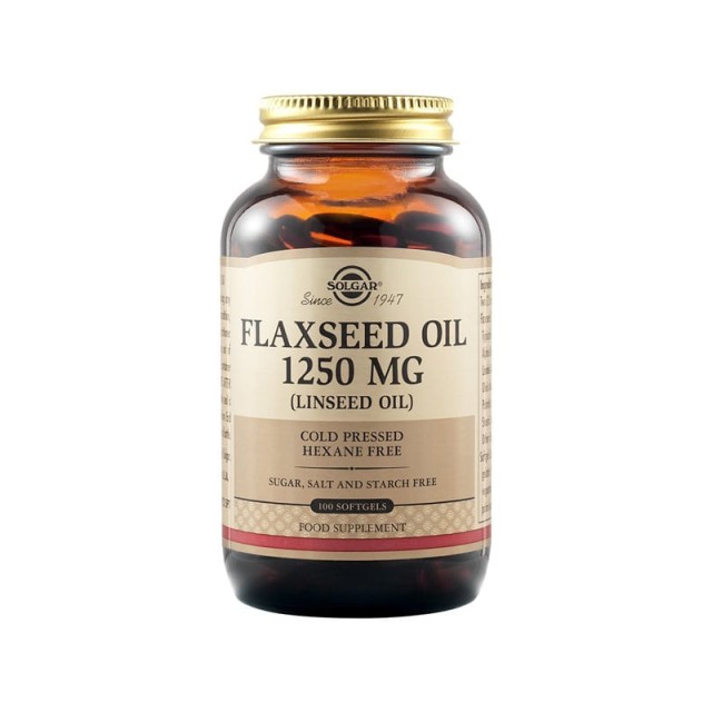 SOLGAR FLAXSEED OIL 1250mg softgels 100s
