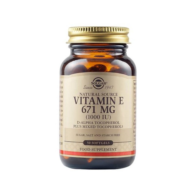 Solgar Vitamin E 671mg (1000 IU), 50softgels