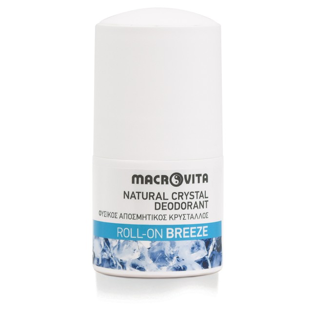 Macrovita Natural Crystal Deodorant Φυσικός Αποσμητικός Κρύσταλλος Roll-On με Άρωμα Breeze 50ml