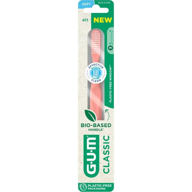 GUM Οδοντόβουρτσα 411 Classic Soft 1 τεμάχιο