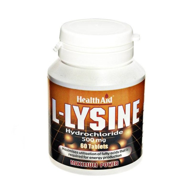 Health Aid L-Lysine Συμπλήρωμα Διατροφής με Λυσίνη για Ενέργεια & Παραγωγή Κολλαγόνου για Υγιείς Ιστούς & Δέρμα 60 Ταμπλέτες