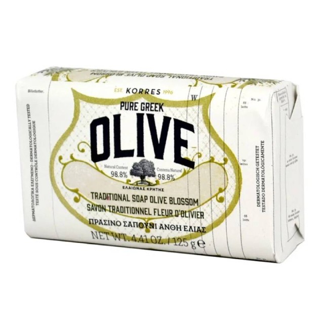 Korres Pure Greek Olive Πράσινο Σαπούνι Άνθη Ελιάς 125gr