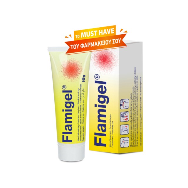 Flamigel® Υδροενεργό Επίθεμα σε Μορφή Gel για την Αντιμετώπιση Εγκαυμάτων & Μικρών Πληγών – Επουλώνει γρήγορα και Ανακουφίζει άμεσα από τον Πόνο – 100g