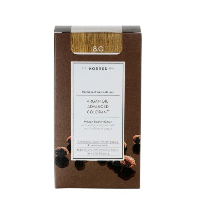 KORRES ARGAN OIL ADVANCED COLORANT 8.0 ΞΑΝΘΟ ΑΝΟΙΧΤΟ ΦΥΣΙΚΟ 50ML
