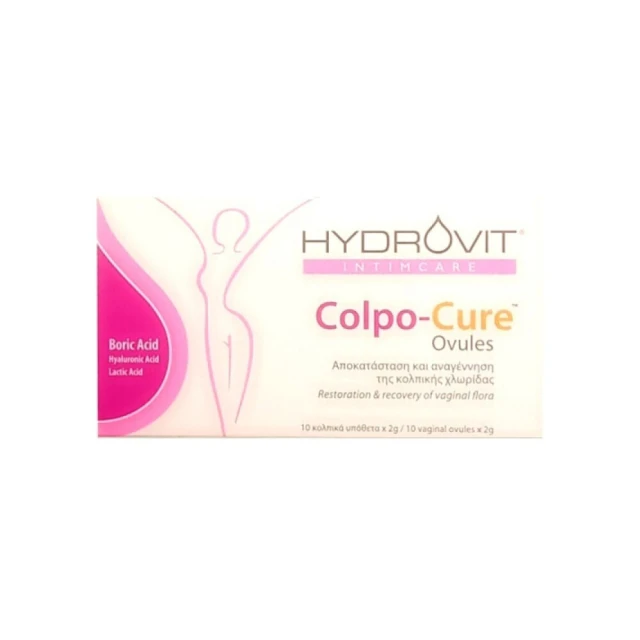 Hydrovit Colpo Cure Ovules Αποκατάσταση & Αναγέννηση της Κολπικής Χλωρίδας 10 Κολπικά Υπόθετα x 2gr