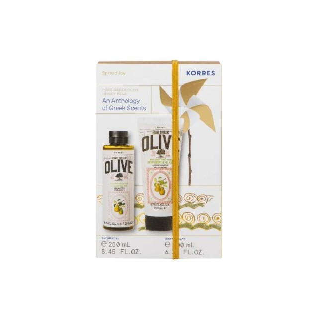 Korres Promo Pack Pure Greek Olive Μέλι Αχλάδι Αφρόλουτρο 250ml + Ενυδατικό Γαλάκτωμα Σώματος 200ml