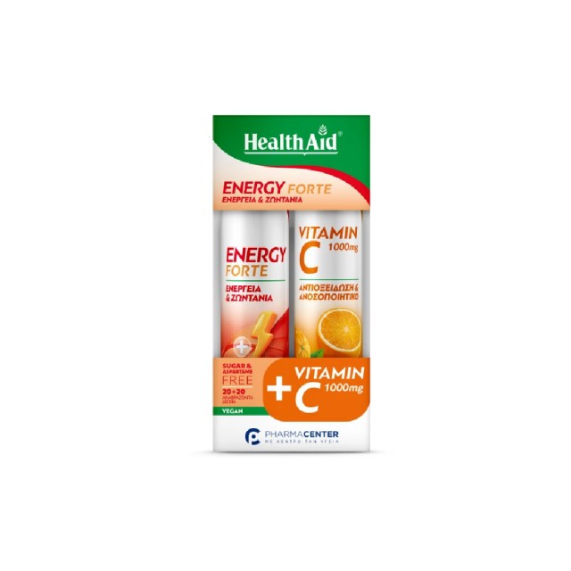 Health Aid Promo Energy Forte 20 Αναβράζοντα Δισκία & Vitamin C 1000mg, 20 Αναβράζοντα Δισκία