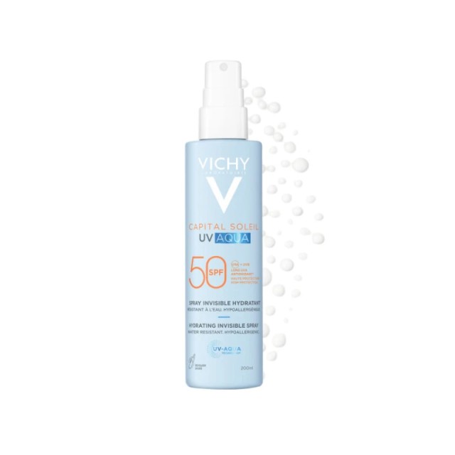Vichy Capital Soleil UV-AQUA Ενυδατικό Spray Γαλάκτωμα Σώματος SPF50 200ml