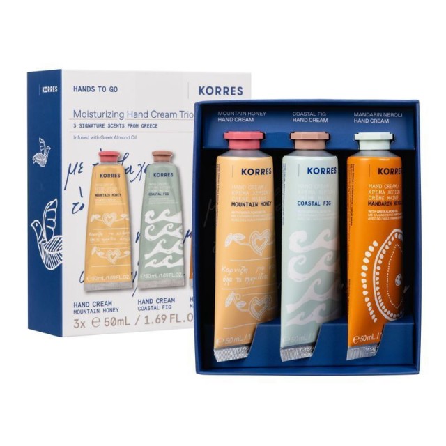 Korres Promo Pack Moisturizing Hand Cream Trio Κρέμες Χεριών Μέλι Βουνού, Μεσογειακό Σύκο και Μανταρίνι 3x50ml
