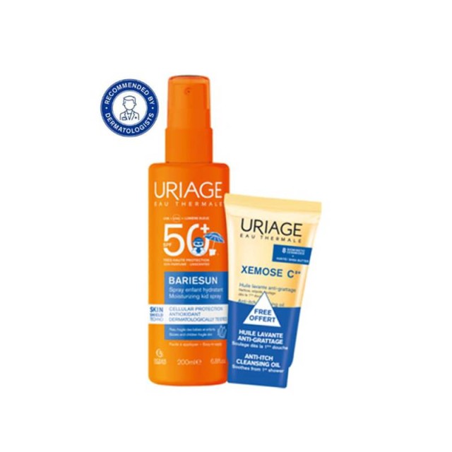 Uriage Promo Bariesun Moisturizing Kid Spray SPF50+ 200ml & Δώρο Xemose C8+ Anti-Itch Cleansing Oil 50ml