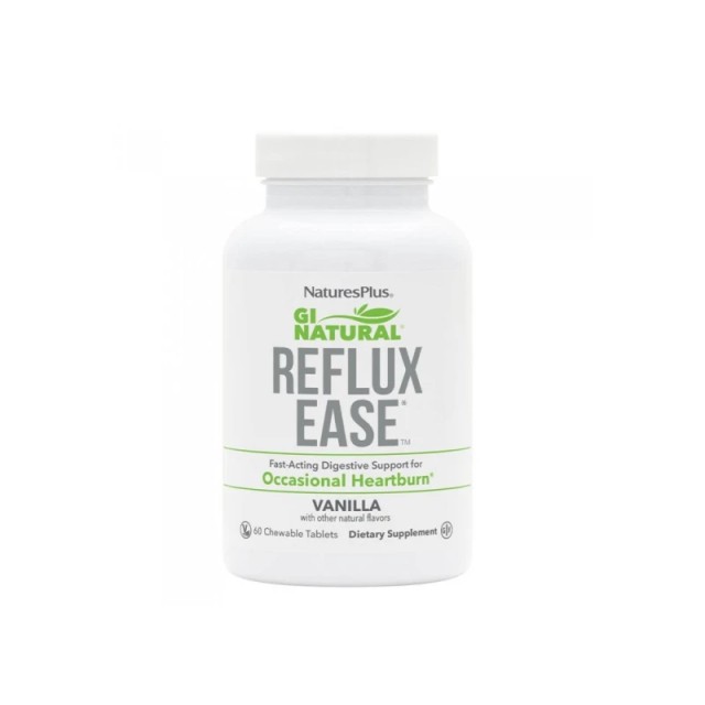 Natures Plus GI Natural Reflux Ease με γεύση Βανίλλια 60 μασώμενες ταμπλέτες