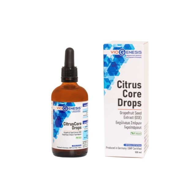 Viogenesis CitrusCore Drops Συμπλήρωμα Διατροφής Εκχύλισμα Σπόρων Γκρέιπφρουτ σε Σταγόνες 100 ml