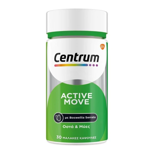 Centrum Active Move Πολυβιταμίνες για την Δύναμη των Οστών & των Μυών με εκχύλισμα Boswellia Serrata 30 Μαλακές Κάψουλες