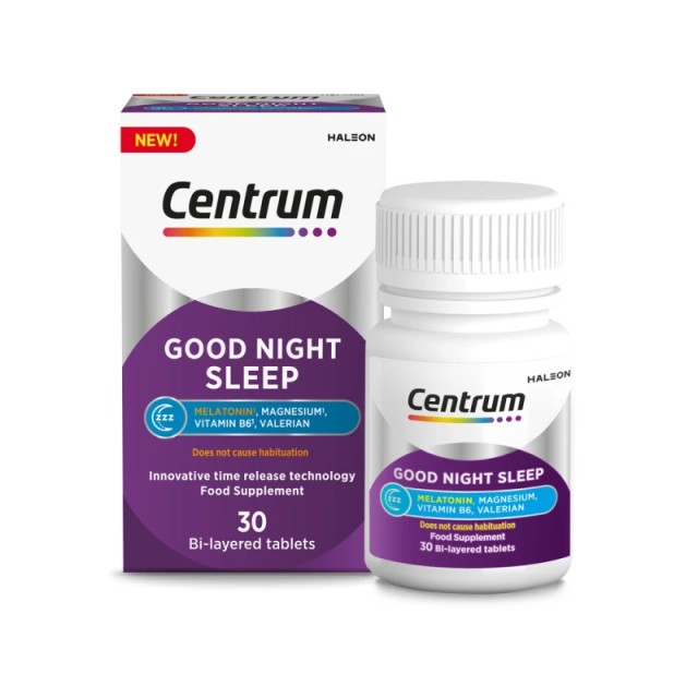 Centrum Good Night Sleep Συμπλήρωμα Διατροφής με Μελατονίνη για Εύκολο και Ξεκούραστο Ύπνο 30 ταμπλέτες