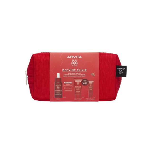 Apivita Beevine Elixir Promo με Ορό Ενεργοποίησης Σύσφιξης, 30ml & Δώρο Αντιρυτιδική Κρέμα για Σύσφιξη & Lifting Ελαφριάς Υφής, 15ml, Αντιρυτιδική Κρέμα Lifting για τα Μάτια & τα Χείλη, 5ml & Νεσεσέρ