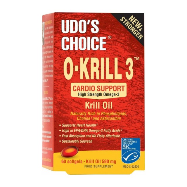 Udos Choice O-Krill 3 Cardio Support 60 μαλακές κάψουλες