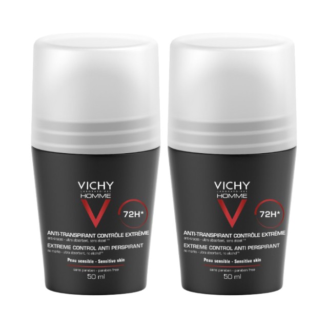 Vichy Homme Ανδρικό Αποσμητικό Κατά Της Εφίδρωσης Για 72 Ωρες Προστασία 50ml 1+1 ΔΩΡΟ