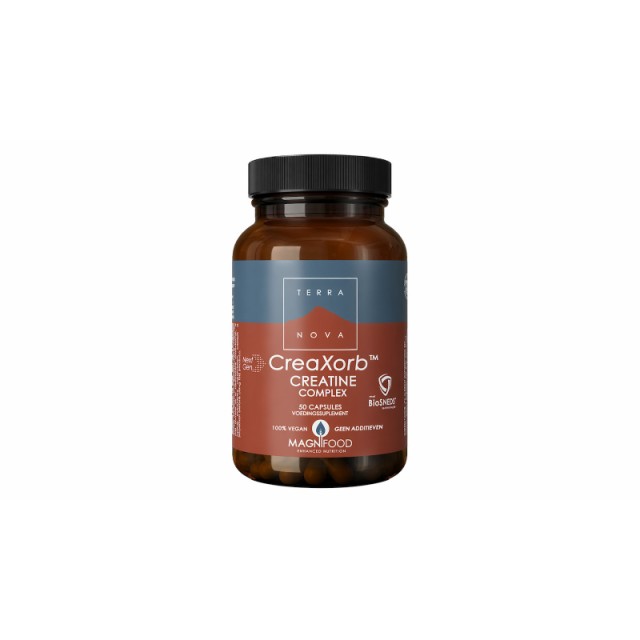 Terranova CreaXorb Creatine Plus 50 vegeterian caps, Συμπλήρωμα Διατροφής Μονοϋδρικής Κρεατίνης 50 φυτικές κάψουλες
