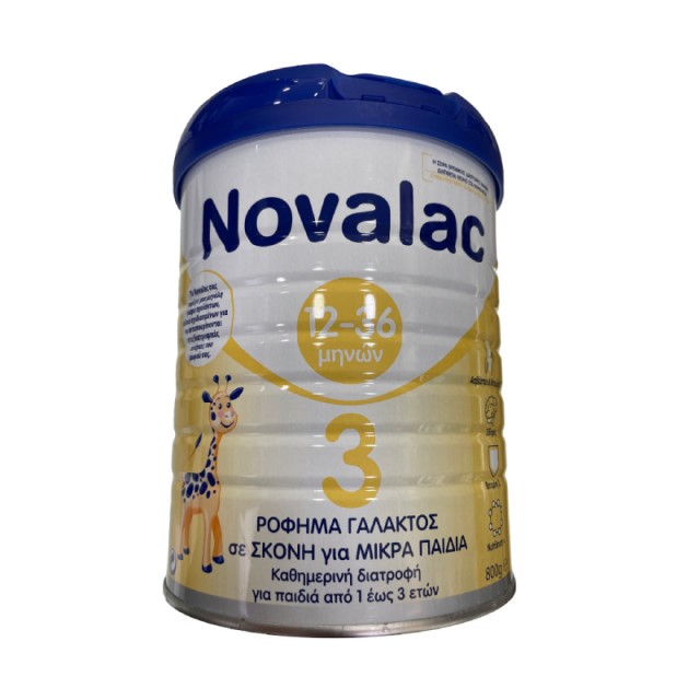 Novalac 3 Γάλα σε Σκόνη 3ης Βρεφικής Ηλικίας με Γεύση Βανίλιας για 12-36 Μηνών, 800gr