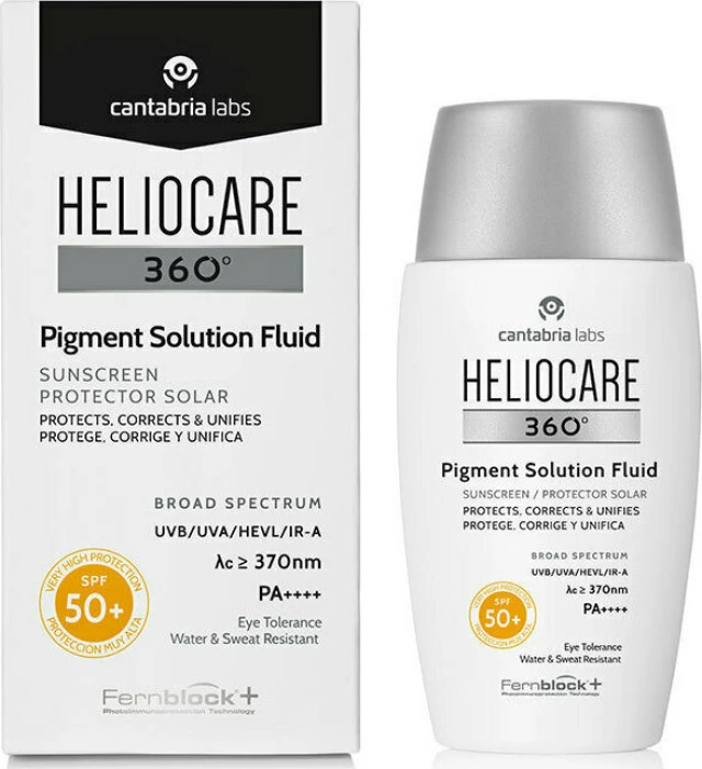Heliocare 360 Pigment Solution Fluid SPF50+ Αντηλιακό Προσώπου Προστατεύει & Βελτιώνει τις Δυσχρωμίες, 50ml
