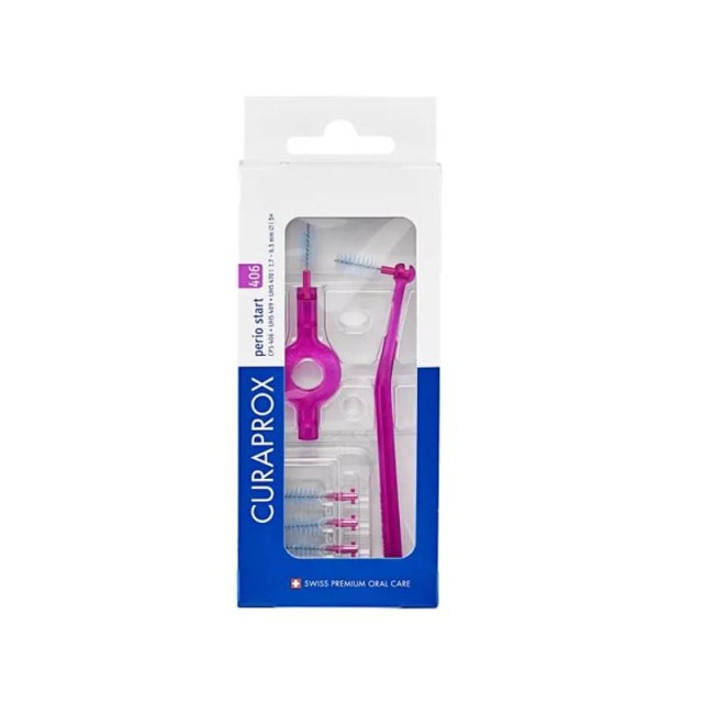 Curaprox CPS 406 Perio Start Μεσοδόντια Βουρτσάκια με 2 Λαβές Φούξια, 5τεμ