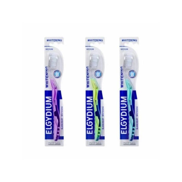 Elgydium Whitening Medium Οδοντόβουρτσα Μέτρια Για Πιο Λευκά Δόντια 1τμχ