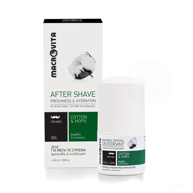 Macrovita For Men Promo Pack Gel για Μετά το Ξύρισμα 100ml και Αποσμητικό Roll On 50ml
