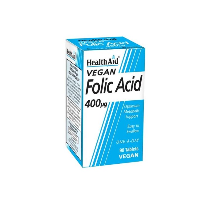 Health Aid Folic Acid 400mcg Φολικό Οξύ Ιδανικό για την Περίοδο της Εγκυμοσύνης 90 Ταμπλέτες
