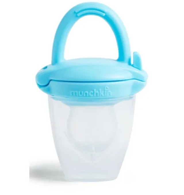 Munchkin Silicone Baby Food Feeder Πιπίλα Φαγητού Γαλάζια 4m+, 1 τεμ.