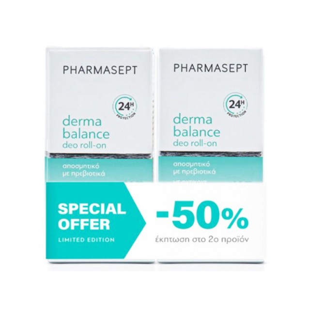 Pharmasept PROMO Balance Mild Deo Roll-On Απαλό Αποσμητικό 2X50ml