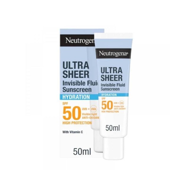 Neutrogena Sunscreen Ultra Sheer Invisible Fluid Hydration SPF50 Αντηλιακό Γαλάκτωμα Προσώπου, 50ml