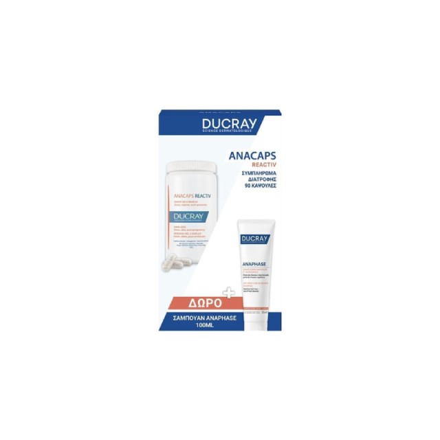 Ducray Promo κατά της Τριχόπτωσης με Anacaps Expert, 90caps & Δώρο Ducray Anaphase Chronic Σαμπουάν Κατά της Τριχόπτωσης, 100ml, 1σετ