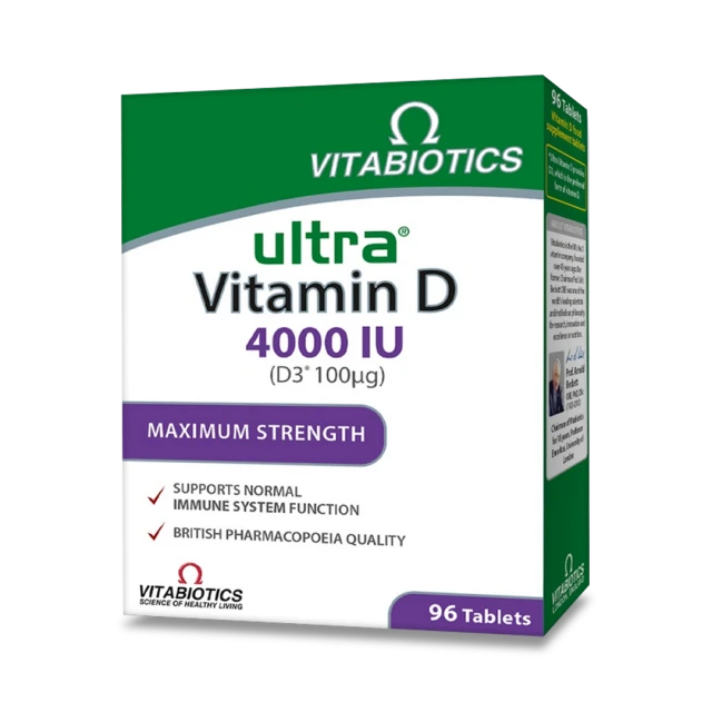 Vitabiotics Ultra Vitamin D 4000 IU Συμπλήρωμα Διατροφής για το Ανοσοποιητικού Συστήματος, 96tabs