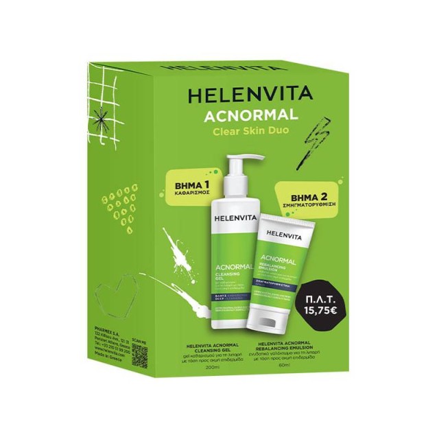 Helenvita Promo ACnormal Cleansing Gel, 200ml & Rebalancing Emulsion, 60ml