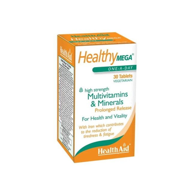 Health Aid Healthy Mega Multivitamins & Minerals, Πολυβιταμίνες & Μέταλλα 30 Ταμπλέτες Vegan