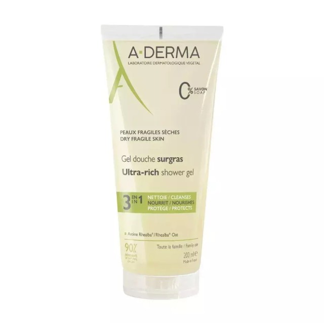 A-Derma Gel Douche Surgras Ultra-rich Shower Gel 3in1 200ml