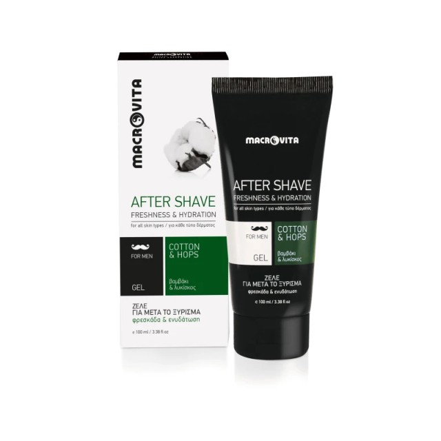 Macrovita Ζελέ για Μετά το Ξύρισμα με Βαμβάκι & Λυκίσκο 100ml